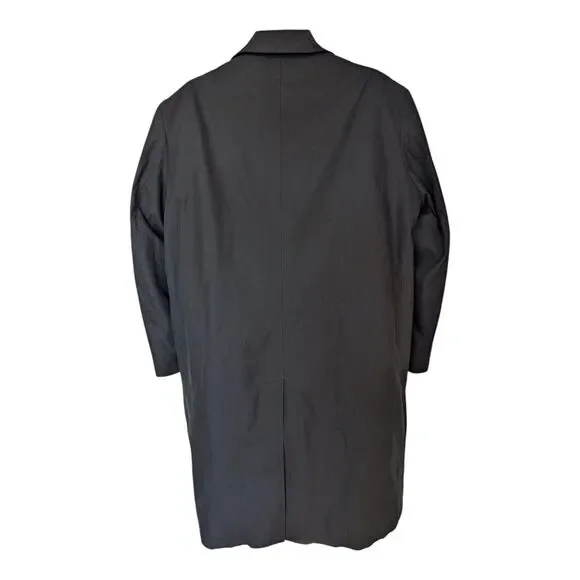 Jos A Bank Wool Removable Plaid Lining Black Trench Coat Mens 42R Classic Goth - Picture 3 of 7